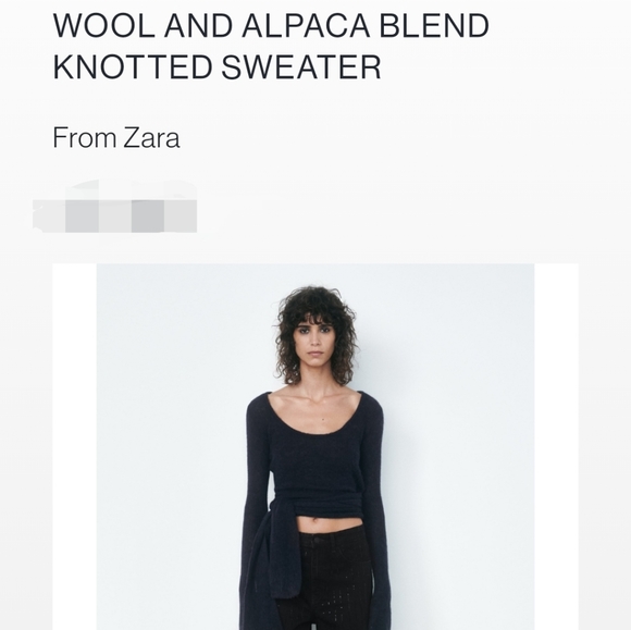 ISO Zara Dark Blue Alpaca/ Wool Blend knotted sweater - Picture 1 of 2